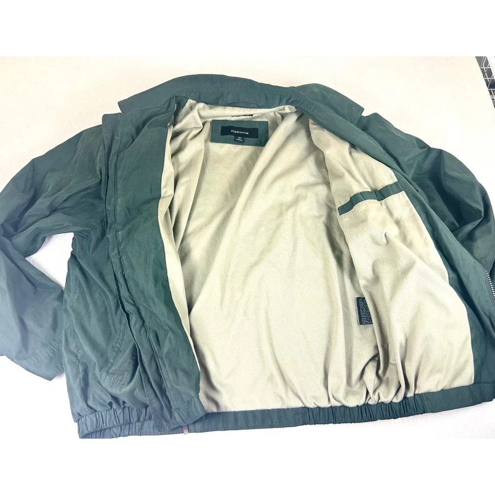 Claiborne Microfiber Jacket Mens XL Green Gorpcore